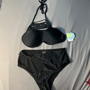 Black bikini with cutouts